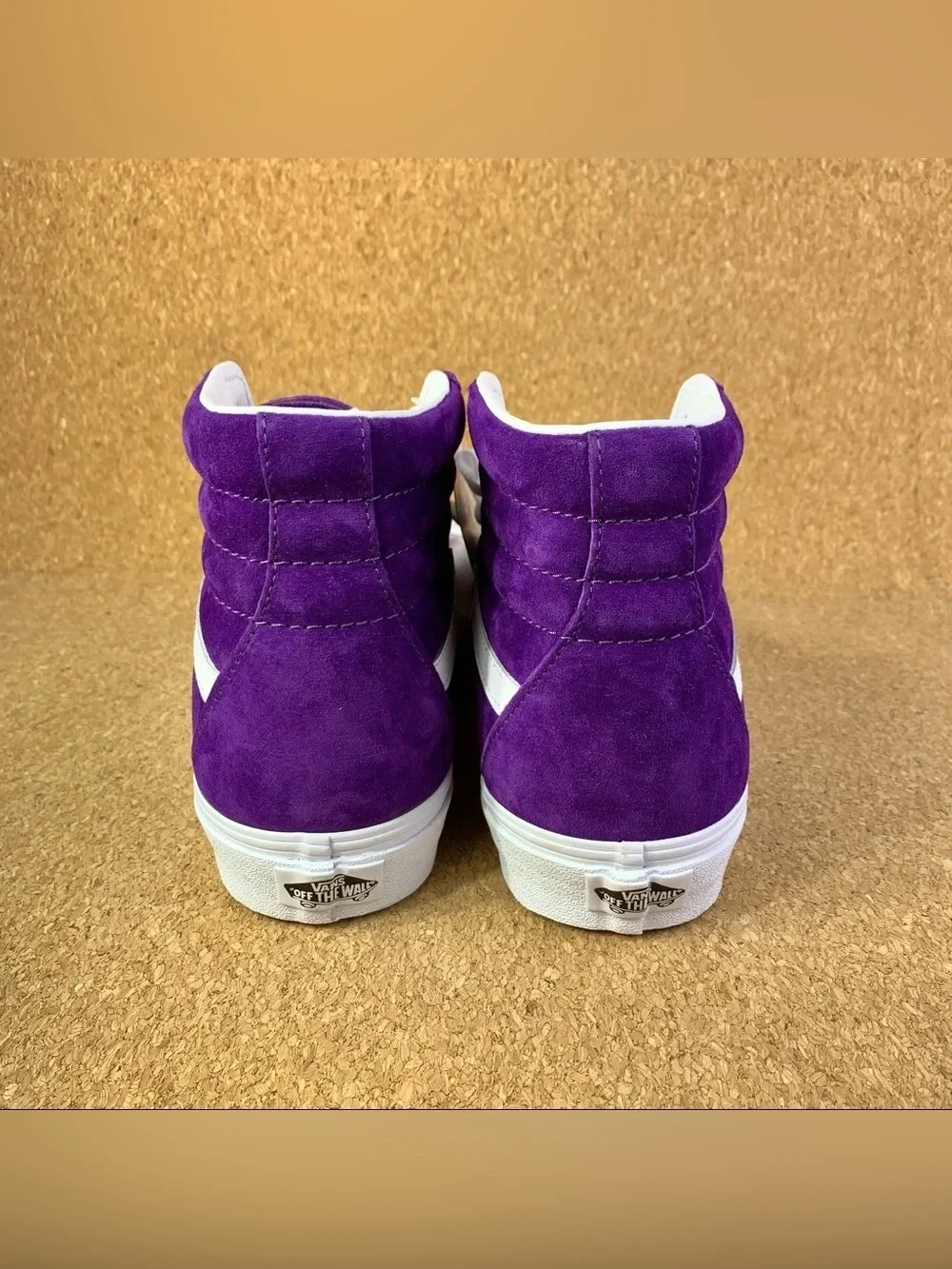 Vans Purple Suede Sk8-Hi Sneakers with White Stripe